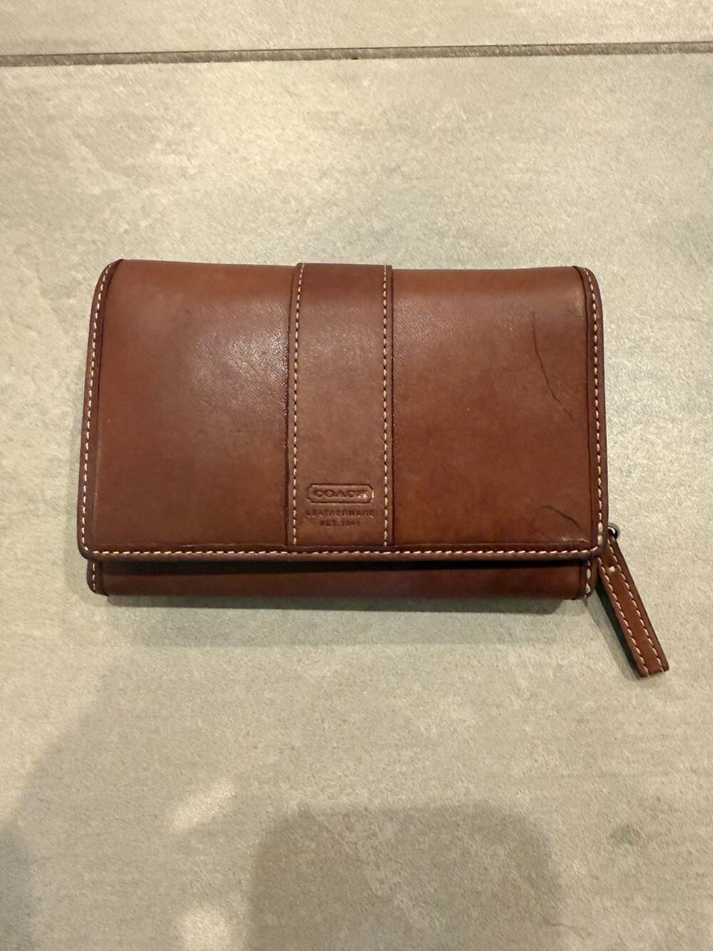 Coach Brown Leather Snap Wallet